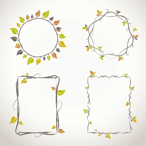 Floral frames with autumn colors — Stock Vector