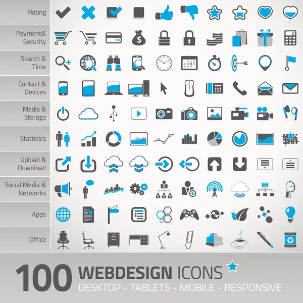 Ensemble d'icônes universelles pour webdesign — Image vectorielle