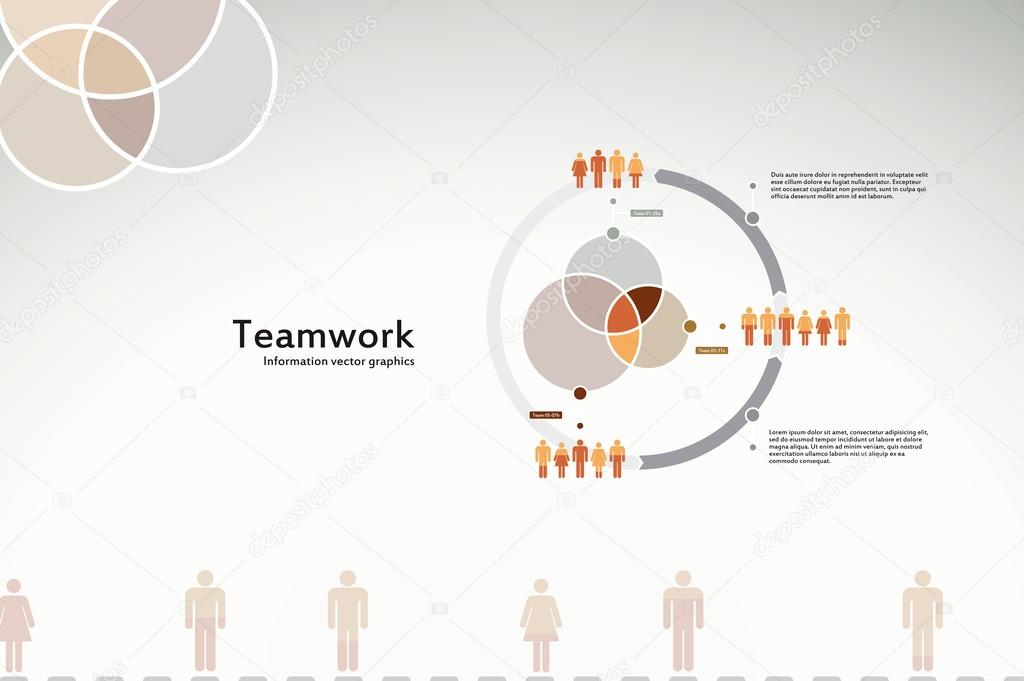 Teamwork infographics for corporate reports and presentations