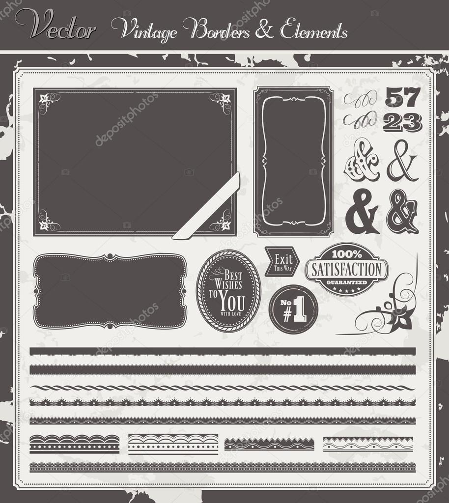 Vintage Vector Borders and Elements