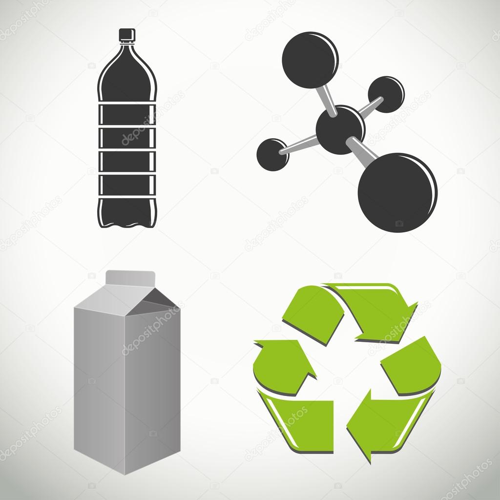 Plastics and recycling icons