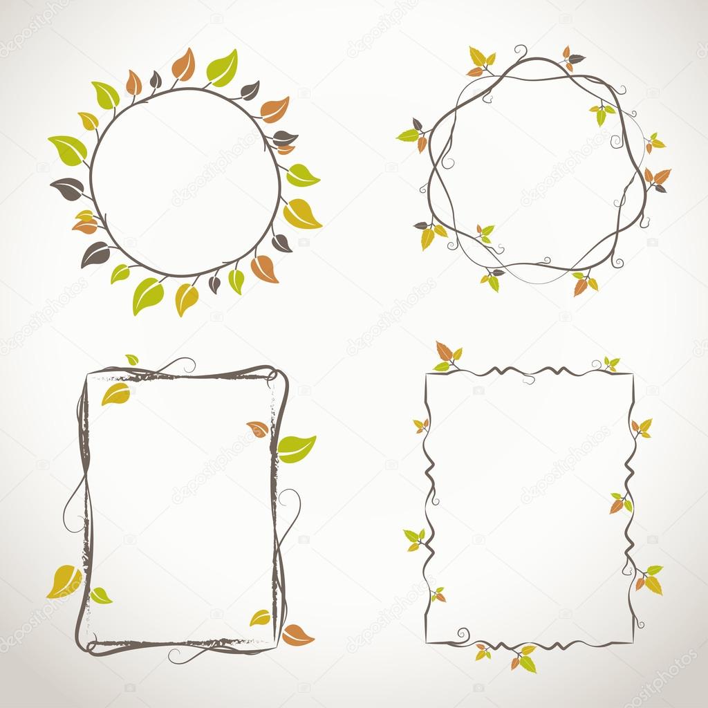 Floral frames with autumn colors