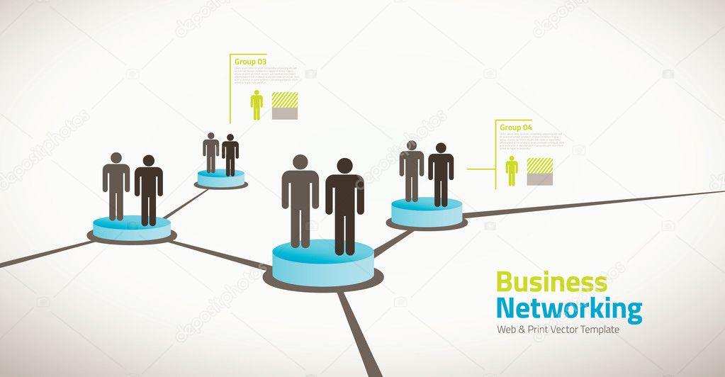 Business illustration of networking people
