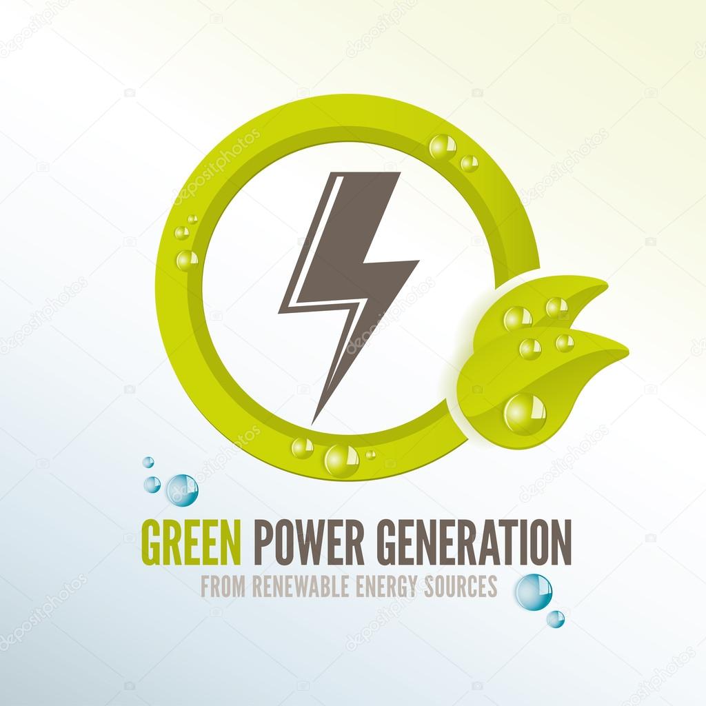 Green power badge for renewable energy sources