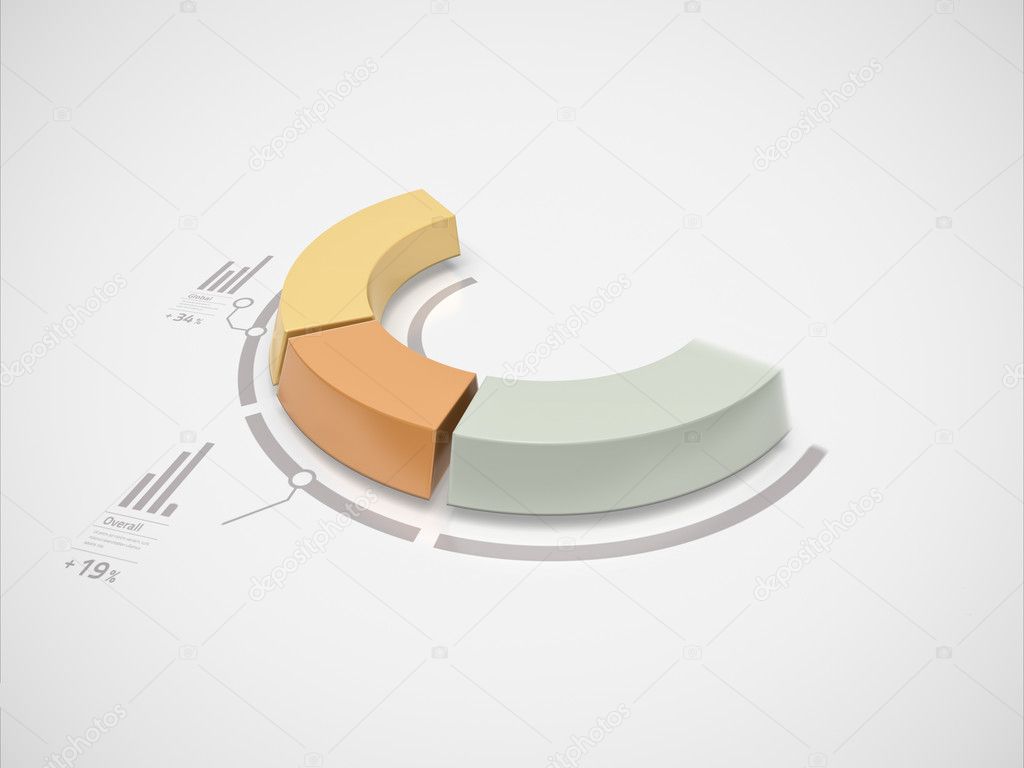 Partial 3d donut chart in motion
