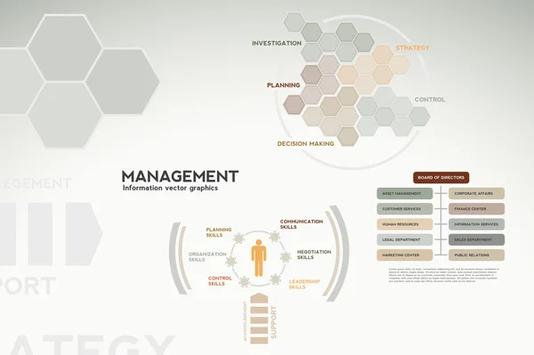 Management-Infografiken - Symbole, Grafiken, Diagramme und Statistiken — Stockvektor