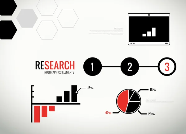 Vector onderzoek statistieken en infographics elementen — Stockvector