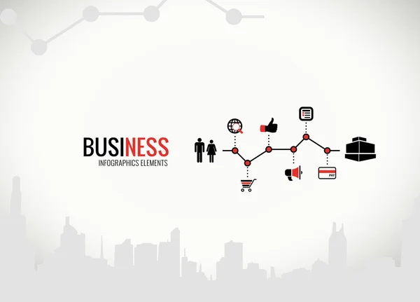 Gráficos de negócios com ícones para infográficos — Vetor de Stock