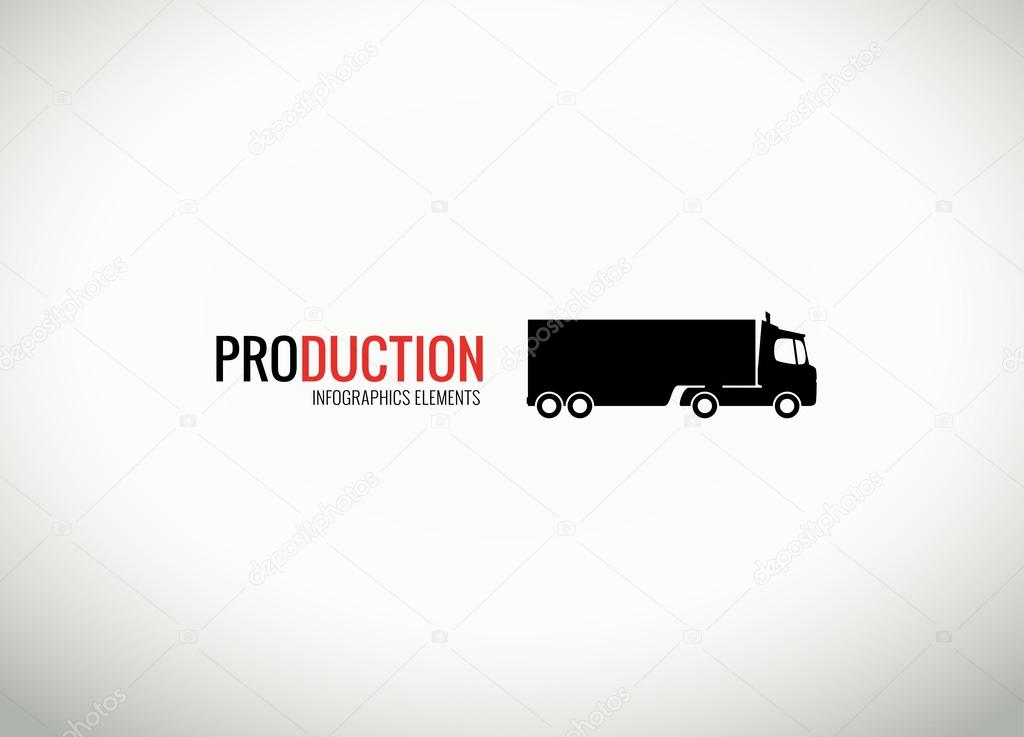 Vector truck silhouette for infographics