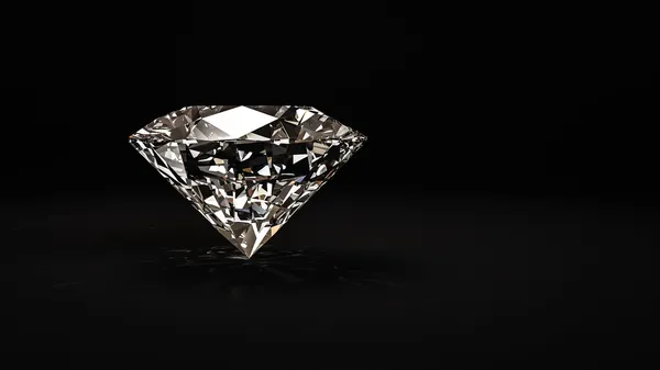 Błyszczący diament na czarnym tle — Zdjęcie stockowe