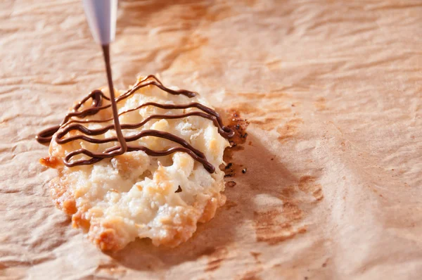 Cioccolato topping per biscotti freschi fatti in casa — Foto Stock