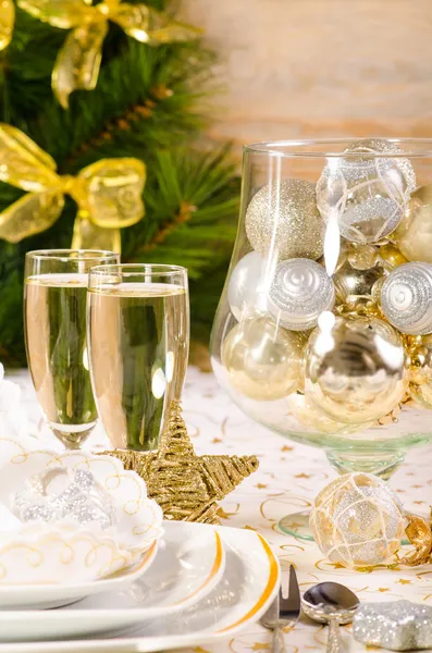 Christmas table decoration — Stock Photo, Image