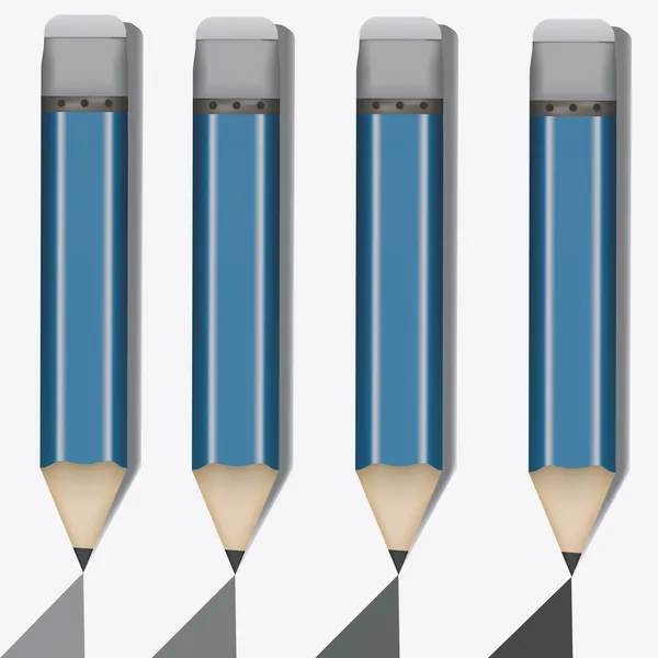 Four simple pencil — Stock Vector