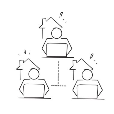 el çizimi uzak iş işleri resimleme simgesi izole
