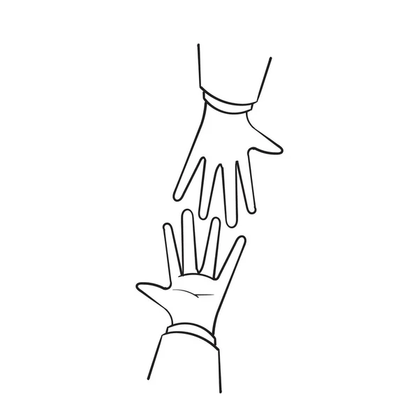 Hand Drawn Doodle Hand Grab Hands Illustration Vector Symbol Helping — Stock Vector