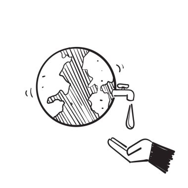 El çizimi karalama Su simgesi çizim vektörünü kaydet