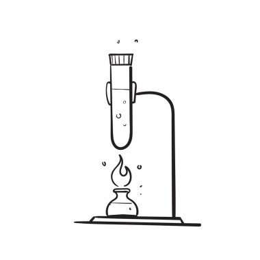 El çizimi karalama laboratuvarı ekipman örnekleme vektörü izole edildi