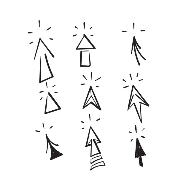 Handgezeichneter Doodle Cursor Symbol Illustrationsvektor — Stockvektor