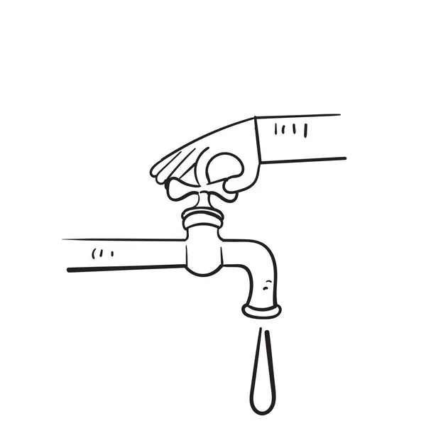 Garabato Dibujado Mano Guardar Agua Icono Ilustración Vector — Archivo Imágenes Vectoriales