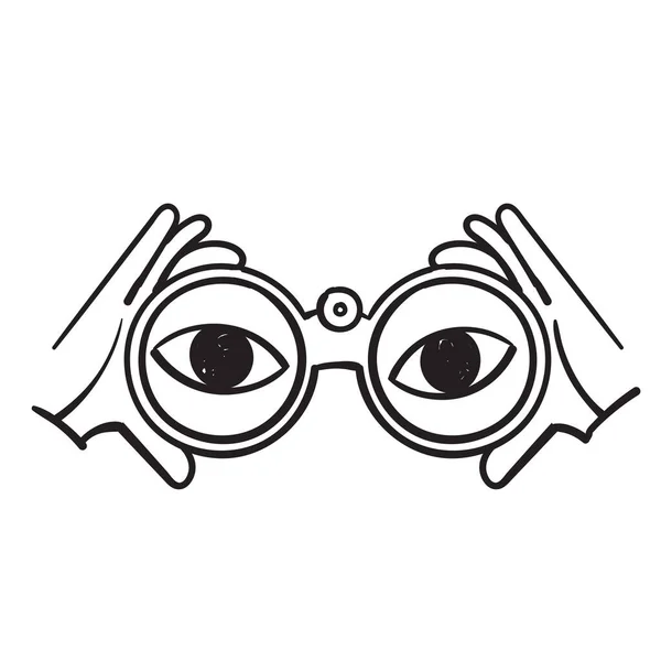 手描きのドア手双眼鏡イラストベクトル分離保持 — ストックベクタ