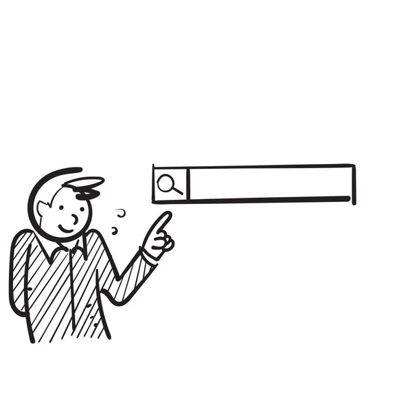 Handgezeichnetes Doodle Suche Internet Datenabbildung — Stockvektor