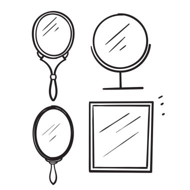 hand drawn doodle mirror illustration vector isolated