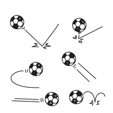 hand drawn doodle sport ball bounce collection illustration vector