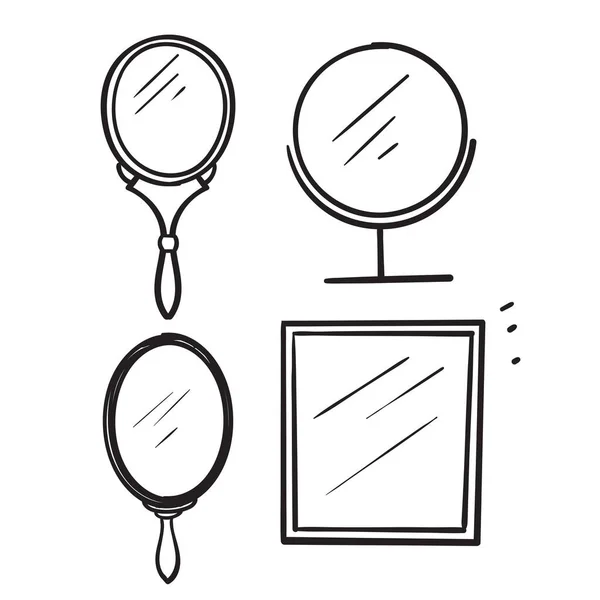 hand drawn doodle mirror illustration vector isolated
