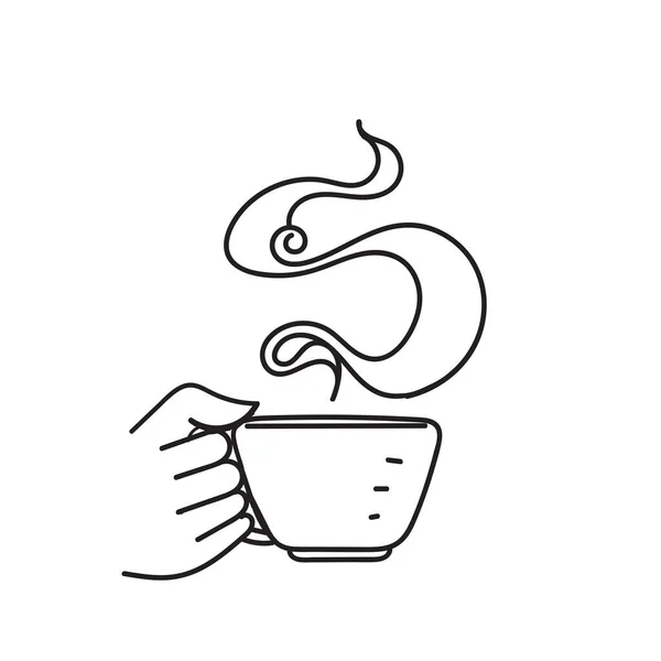 Рука Нарисованная Каракулями Иллюстрацией Чашки Кофе — стоковый вектор