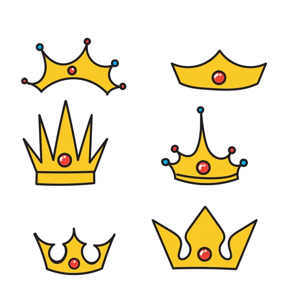 Hand Drawn Doodle Crown Illustration Vector — Stock Vector
