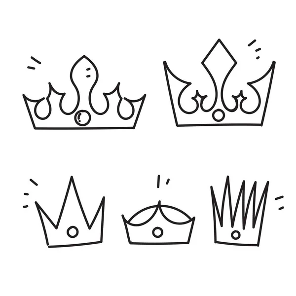 Hand Drawn Doodle Crown Illustration Vector — Stock Vector