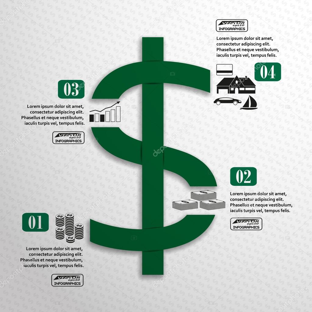 Infographic dollar sign  vector conception