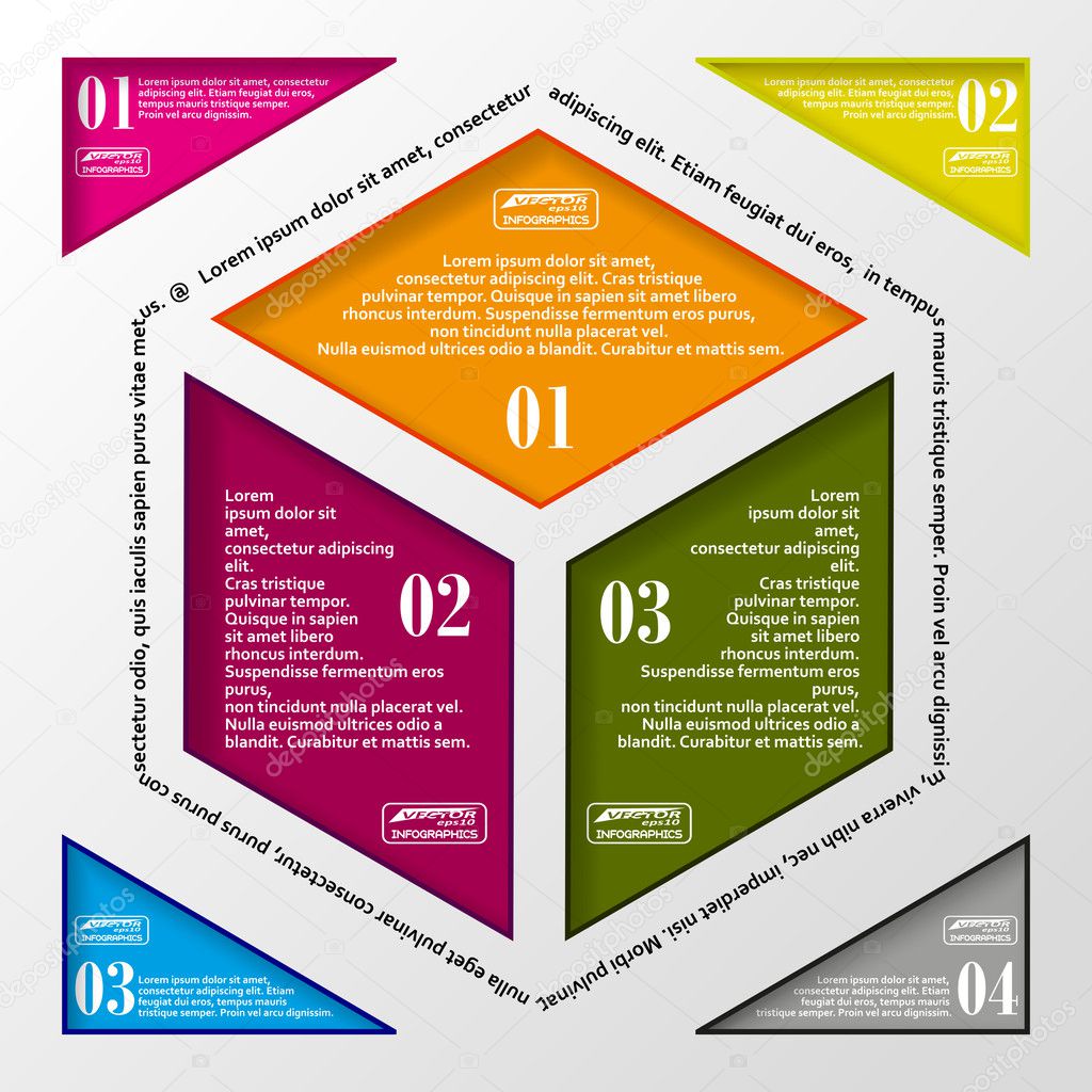 Infographic  color boxes conception