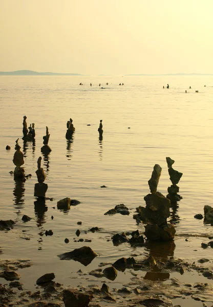 Evening on the beach Privlaka — Stock Photo, Image