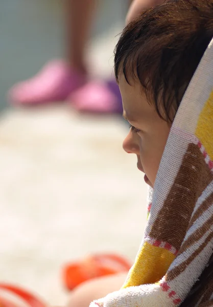 Relaxing and drying after bathing — Stock Photo, Image