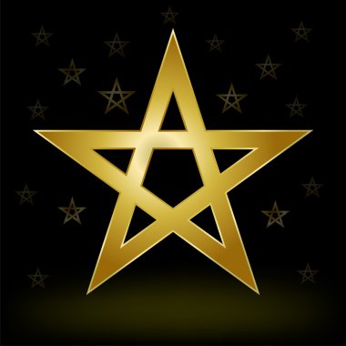 Gold pentagram clipart