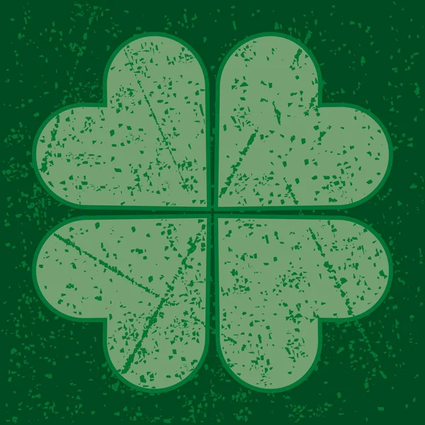 Grunge four leaf clover — Stock Vector