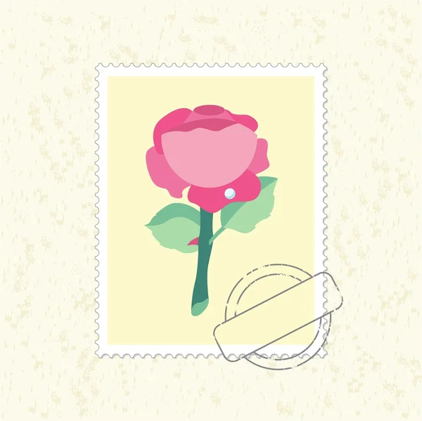 邮票的玫瑰 — 图库矢量图片