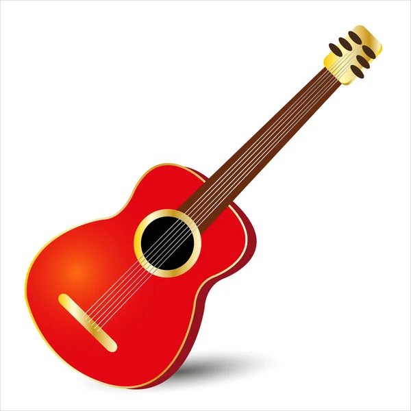 Red guitar — Stock Vector