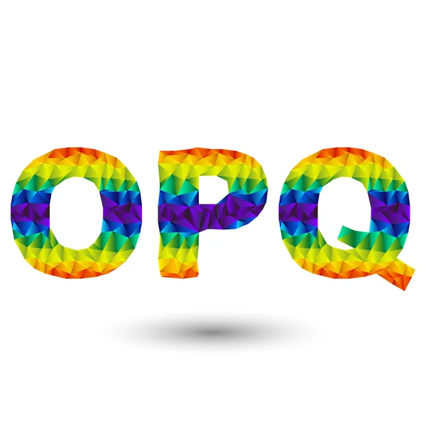 Letras triangulares opq — Vector de stock