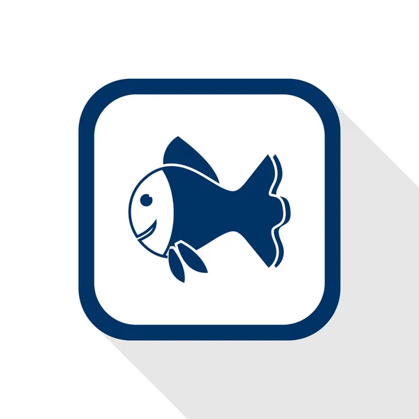 Icono plano de pescado — Vector de stock