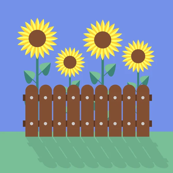 Tournesols design plat — Image vectorielle