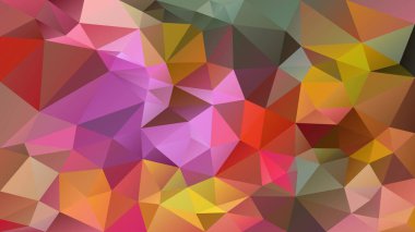 vektör soyut düzensiz çokgen arkaplan - üçgen düşük poli desen - pembe mor turuncu kırmızı sarı
