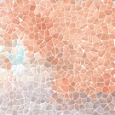 soyut doğa mermer plastik taş taş mozaik döşeme dokusu beyaz harç ile arka plan - yatıştırıcı mercan somonu turuncu turuncu açık mavi