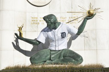 detroit heykel detroit kaplan beyzbol forması ile ruhu