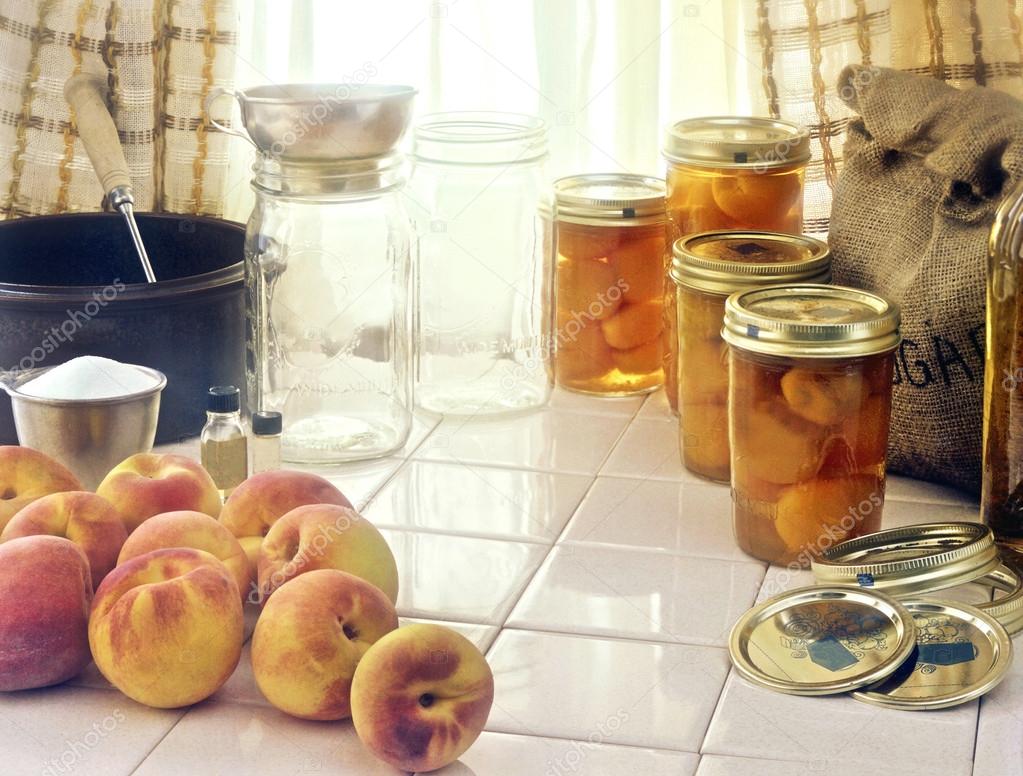 Canning Peaches Scene