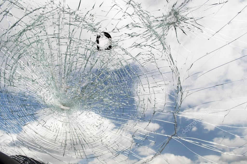 Shattered Windshield From Inside Vehicle