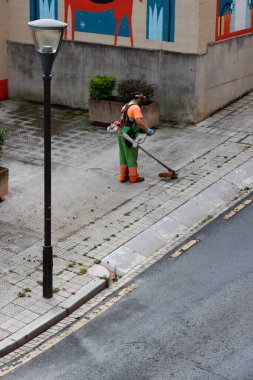 Sokaktaki bahçe işleri.