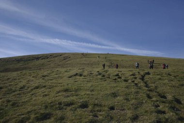 Bask ülkesinin dağlarında yürüyüş.
