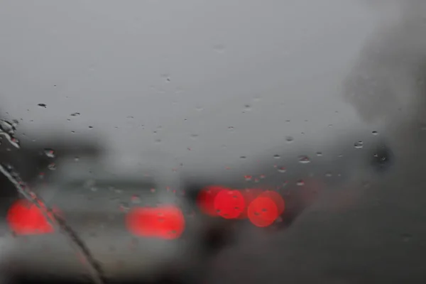 stock image Driving in a winter day